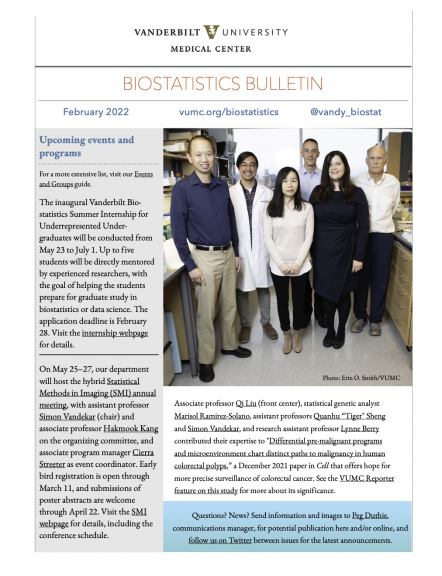 Vanderbilt Biostatistics Bulletin - February 2022 Issue | Department Of ...